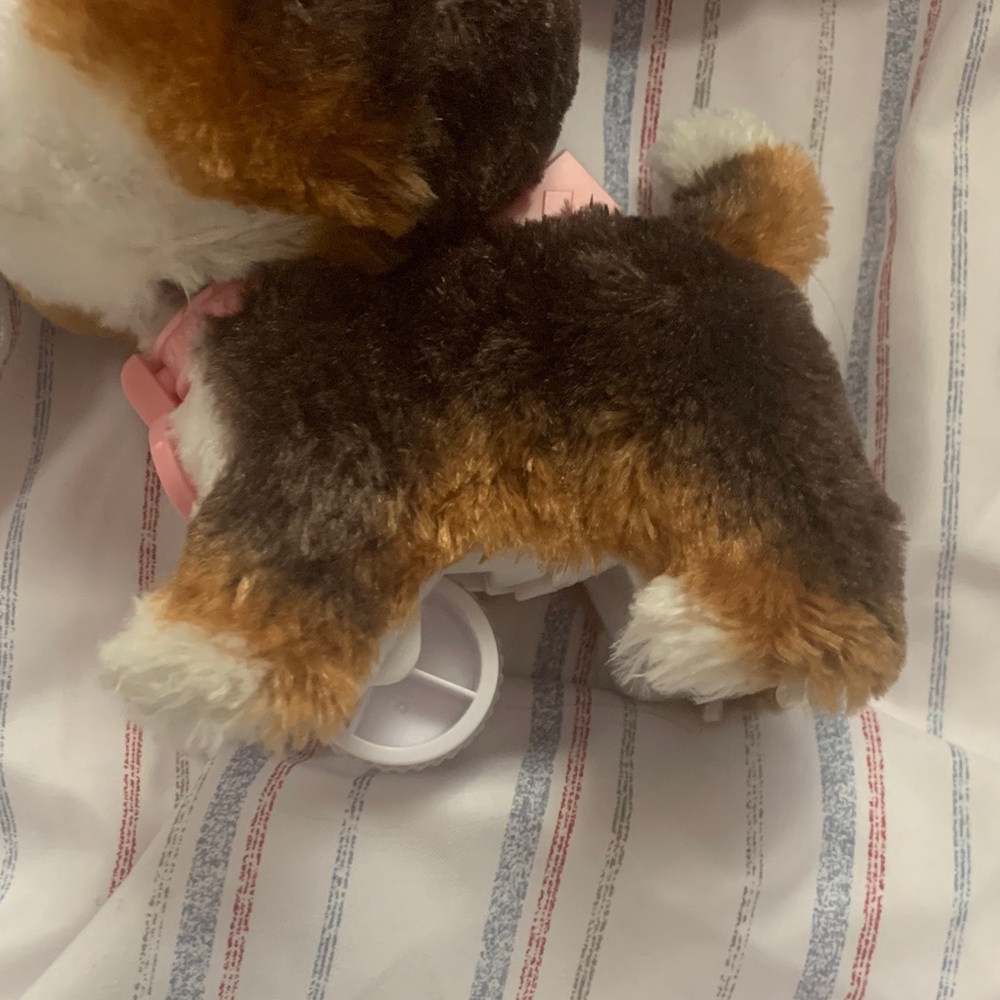 Adorable Brown and White Plush Puppy Toy - Picture 2 of 8